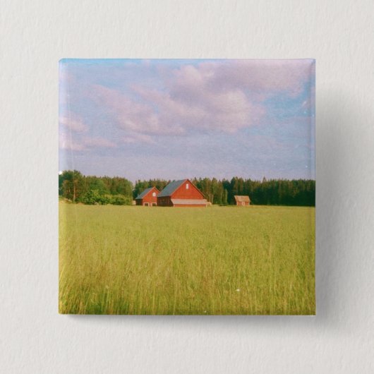 Rustic summer field, Helsingia, Sweden 缶バッジ (正面)