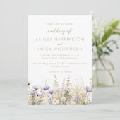Rustic Summer Meadow Wildflower Wedding  招待状 (スタンド正面)
