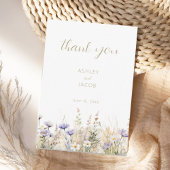 Rustic Summer Meadow Wildflower Wedding Thank You 招待状