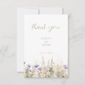 Rustic Summer Meadow Wildflower Wedding Thank You  招待状 (正面)