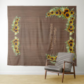 rustic sunflower ウェディングシャワー バーン フォトブース タペストリー (インサイチュ(横))