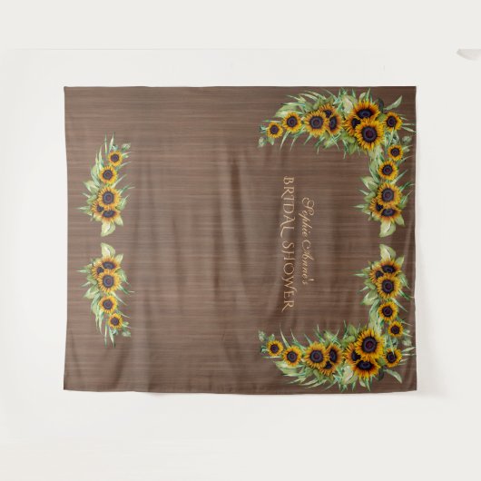  rustic sunflower ウェディングシャワー バーン フォトブース タペストリー (正面(横))