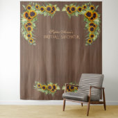 rustic sunflower ウェディングシャワー バーン フォトブース タペストリー (インサイチュ)
