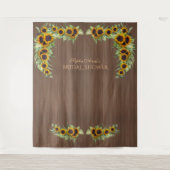  rustic sunflower ウェディングシャワー バーン フォトブース タペストリー (正面)