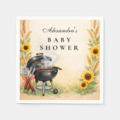 Rustic Sunflower Baby Q Baby Shower スタンダードカクテルナプキン (正面)