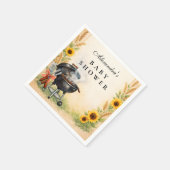 Rustic Sunflower Baby Q Baby Shower スタンダードカクテルナプキン (角)