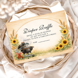 Rustic Sunflower Baby Q Diapper Raffle エンクロージャーカード