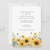 Rustic Sunflower Barn Fall Wedding Invitation  招待状 (正面)