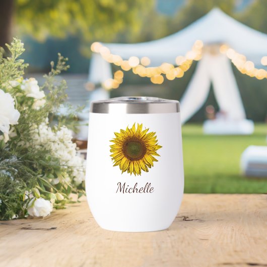 Rustic Sunflower Boho Botanical Personalized (ウェディング (回転後))