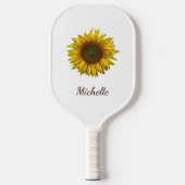 Rustic Sunflower Boho Botanical Personalized ピックルボールラケット (正面)