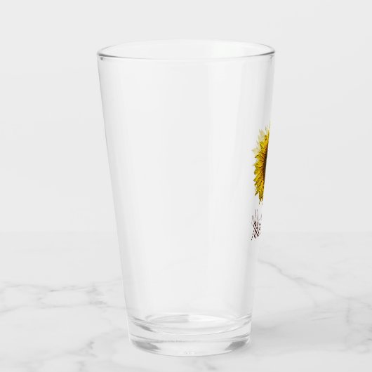 Rustic Sunflower Boho Floral Personalized  タンブラーグラス (右)