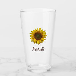 Rustic Sunflower Boho Floral Personalized  タンブラーグラス