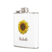 Rustic Sunflower Boho Floral Personalized  フラスク (左)