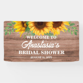 Rustic Sunflower Bridal Shower Welcome Sign 横断幕