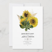 Rustic Sunflower Country Barn Bachelorette Party 招待状 (正面)