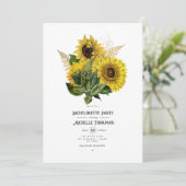 Rustic Sunflower Country Barn Bachelorette Party 招待状 (スタンド正面)