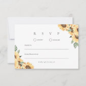 Rustic Sunflower Country Chic Wedding 出欠カード (正面)