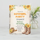Rustic sunflower cowgirl invitation 招待状 (スタンド正面)