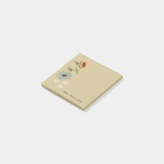 Rustic Sunflower Custom Sticky ポストイット (アングル)