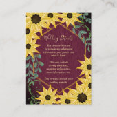 Rustic Sunflower Eucalyptus Wood Watercolor Floral エンクロージャーカード (正面)