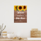 Rustic Sunflower Fall Welcome Baby Shower  ポスター (キッチン)