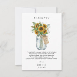 Rustic Sunflower Flat Thank You Card サンキューカード