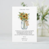 Rustic Sunflower Flat Thank You Card サンキューカード (スタンド正面)