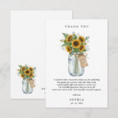 Rustic Sunflower Flat Thank You Card サンキューカード (正面/裏面)