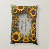 Rustic Sunflower Floral Bouquet Design アクセントクッション (裏面(縦))