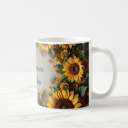 Rustic Sunflower Floral Bouquet Design コーヒーマグカップ (右)