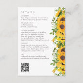 Rustic Sunflower Floral QR Code Wedding エンクロージャーカード (正面)