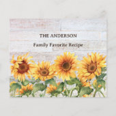 Rustic Sunflower Garden Family Recipe Card (裏面)