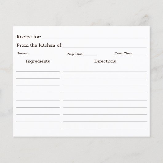 Rustic Sunflower Garden Family Recipe Card (正面)