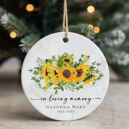 Rustic Sunflower In Loving Memory Keepsake セラミックオーナメント