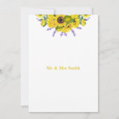 Rustic Sunflower & Lavender Wreath Wedding  サンキューカード (裏面)