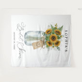 Rustic Sunflower Mason Jar Bridal Shower タペストリー (正面(横))