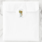 Rustic Sunflower Mason Jar Bridal Shower  ラウンドシール (バッグ)