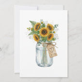Rustic Sunflower Mason Jar Bridal Shower 招待状 (裏面)