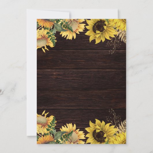 Rustic Sunflower & Mason Jar Lights Bridal Shower 招待状 (裏面)