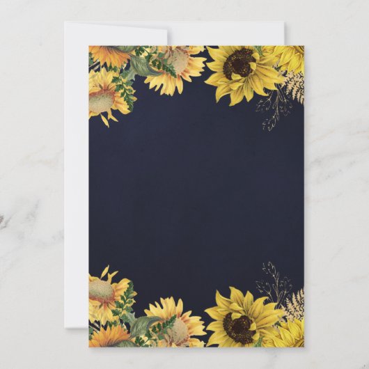 Rustic Sunflower & Mason Jar Lights Bridal Shower 招待状 (裏面)