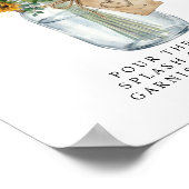 Rustic Sunflower Mason Jar Mimosa Bar  ポスター (角)