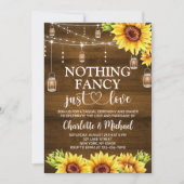 Rustic Sunflower Nothing Fancy Just Love Wedding 招待状 (正面)