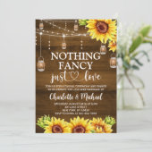 Rustic Sunflower Nothing Fancy Just Love Wedding 招待状 (スタンド正面)