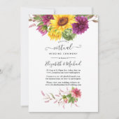 Rustic Sunflower Online Virtual Wedding 招待状 (正面)