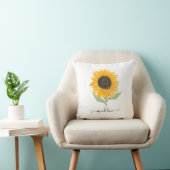 Rustic Sunflower Personalized Name Script クッション (椅子)