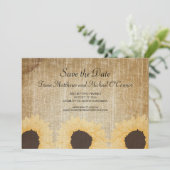 Rustic Sunflower Save the Date 招待状 (スタンド正面)