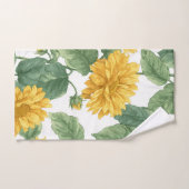 Rustic Sunflower Watercolor Floral バスタオルセット (ハンドタオル)