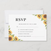 Rustic Sunflower Watercolor Floral Country 出欠カード (正面)