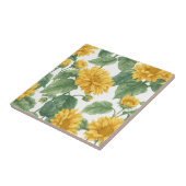Rustic Sunflower Watercolor Floral Farmhouse タイル (側面)