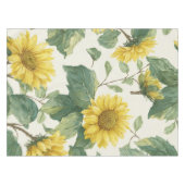 Rustic Sunflower Watercolor Floral Farmhouse テーブルクロス (正面(横))